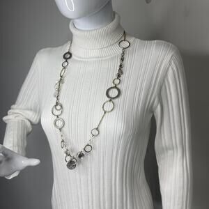 Chico's Circle of Friends Chunky chain link necklace mixed metals jewelry trendy